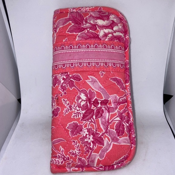 3 Vera Bradley eyeglass case blue pink orange Zipper bag green patches cotton - Picture 7 of 13